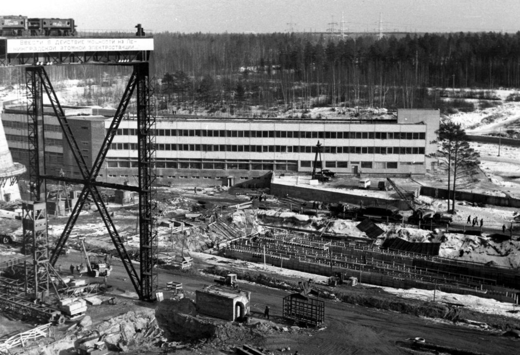 1973 год. ЛАЭС-1. Вид со стороны залива / Фото: rosenergoatom.ru
